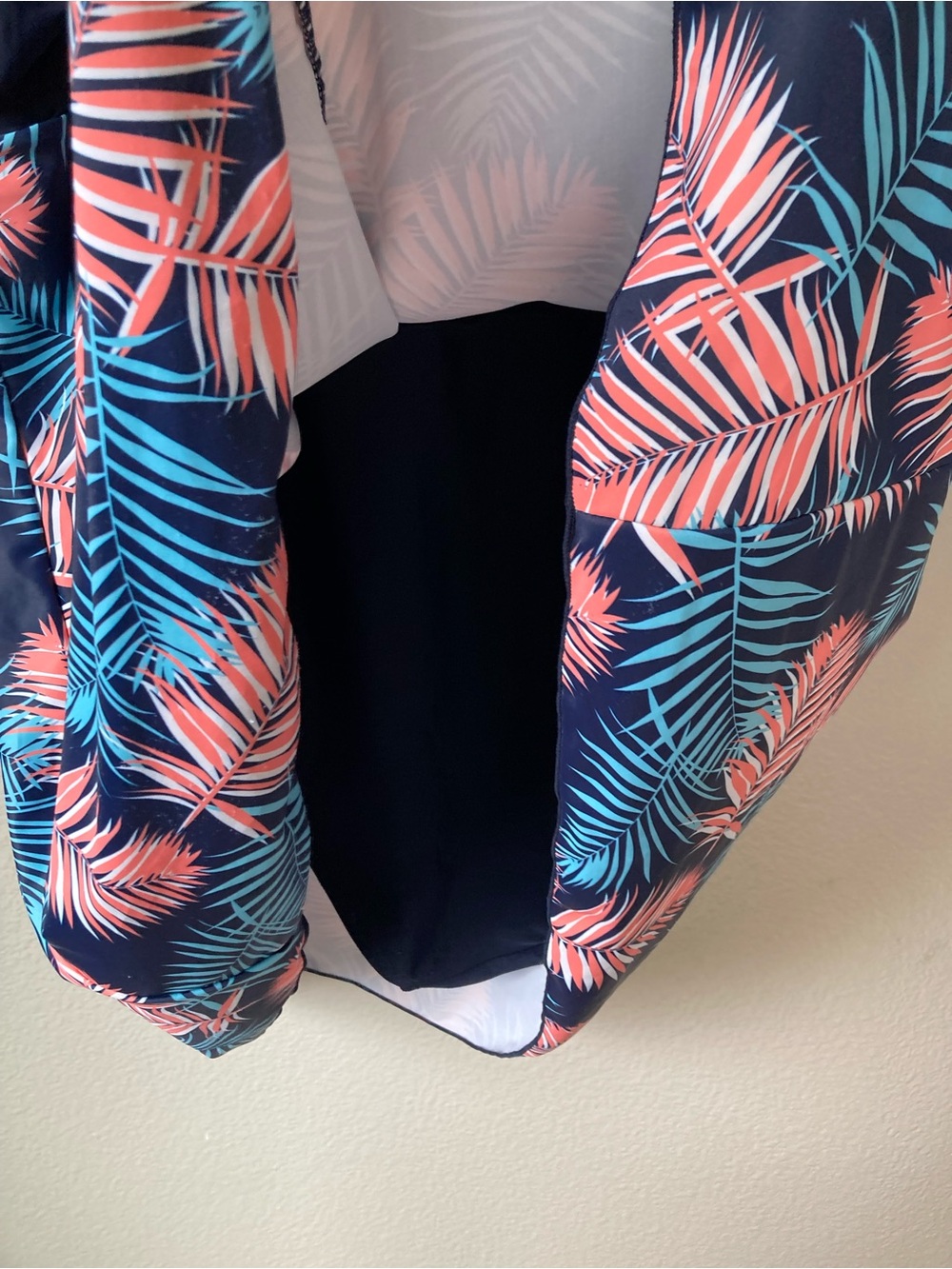 PERONA Swimdress One Piece Swimsuit Retro Leaf Print Skirted Pinup sz 20W - Picture 7 of 11